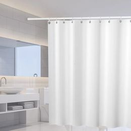 Shower Curtains White Shower curtains Solid Colour Bathroom Curtain Polyester Fabric Thicken Waterproof Mildewproof Partition Bath Curtain 231007