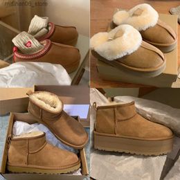 Boots Ultra mini snow boots winter Australia platform ankle boots soft comfortable sheepskin tazz chestnut sand mustard seed booties slippers Q231012