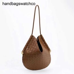 Luxury Bags Solstice BottegassVenetas Sheepskin Genuine Leather Handswen Large Capcity 2023 Cowhide Women'sQ2LX