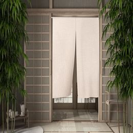 Curtain Solid Color Beige Japanese Simple Halfcurtain Kitchen Porch Corridor Bedroom Drape Hanging Restaurant Door Screen Decor 231010