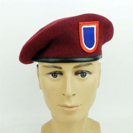 Berets U S Army 82nd Airborne Division Special Forces Red Beret Hat Wool Store1256h