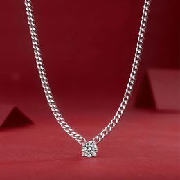 Pendant Necklaces Serenity Day 49cm Cuban Chain D Colour 1 Necklace S925 Sterling Silver Plated 18k White Gold Jewellery Wholesale 231010