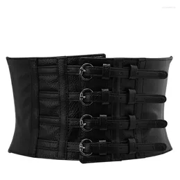 Belts Retro Lady Waist Shape Corset Wide Elastic Faux Leather Belt Stretch Waistband For Women