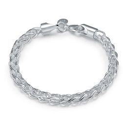 Torsional Bracelet sterling silver plated bracelet ; New arrival fashion men and women 925 silver bracelet SPB070291B