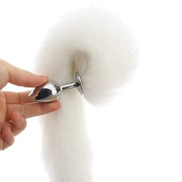Anal Toys Sexy Tail Fur Plug For Women Vibrators Adult Sex Product Butt Stainles Steel Cosplay Couple 231010
