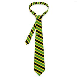 Bow Ties Jamaican Flag Tie Striped Print Wedding Party Neck Retro Casual For Male Printed Collar Necktie Gift Idea