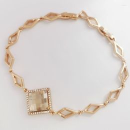 Charm Bracelets 18K Gold Color Filled Bracelet Design Jewlery For Women Party Wedding Crystals From Austria Geometric Girl Bijoux Gift