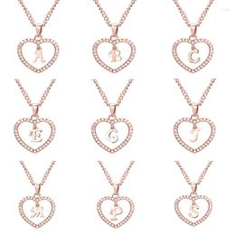 Pendant Necklaces 2023 Fashion Dainty Necklace Initial Rose Golden Heart Letter Choker For Women Jewellery Accessories Gift