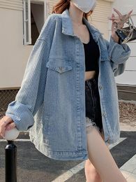 Women's Jackets Bf Vintage Denim Streetwear Oversize Loose Women Design Jean Coats Korean Retro Long Sleeve Harajuku Female Outwear