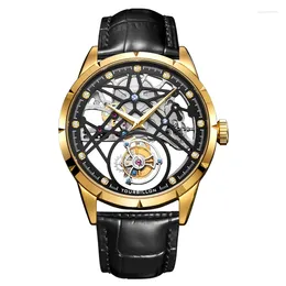 Wristwatches Aesop Fashion Real Tourbillon Watch Men's Mechanical Movement Skeleton Sapphire Watches Luxury Male Wristwatch Relogio