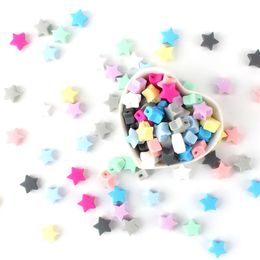 Teethers Toys Keep Grow 10pcs Baby Silicone Beads Colourful star BPA Free Nursing Chewable Teething Pacifier Teether DIY Necklace 231010