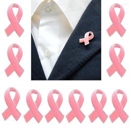 Brooches 10 Pieces Fashion Pink Ribbon Breast Cancer Awareness Lapel Pin Brooch Badge Charms Gift