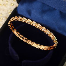 Top Quality Free Shipping Full Diamond Vine Gold Bracelet 925 Silver Thick Gold Electroplated Bracelet Victoria Series Designer Bracelet