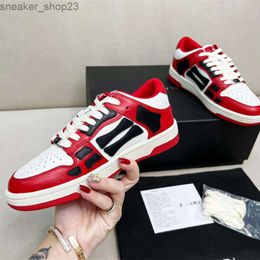 Same Shoe High Designer Top Skel Couple Mens Sneaker Leather Shoes Quality Amiiri Now Chunky Bone Low Trend 2023 Board Casual Edition 0tzi