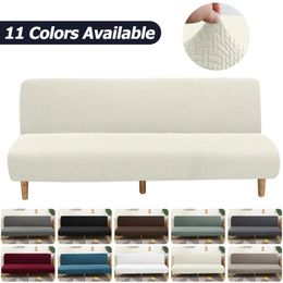 Chair Covers 11 Colour Jacquard Sofa Bed Cover Armless For Living Room Plaid Straight Slipcover Futon Home 231011
