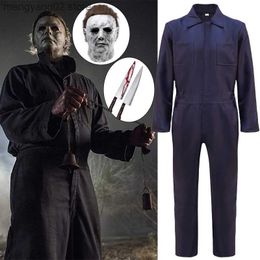 Theme Costume Halloween Come Terror Movie Michael Myers Cosplay Come Horrible Latex Ghost Mask Uniform Halloween Come for Men Adult T231011