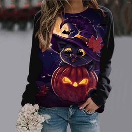 Women's Hoodies Halloween Theme Sweatshirts 3d Print Women Casual Fashion Round Neck Hoodie Long Sleeves Top Oversized Pullover Clothing