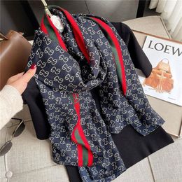 scarf Trendy Letter Jacquard Long Scarf Designer Double Side Colour Scarves Designers Women Cashmere Wrap Large206D