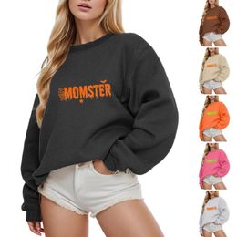 Women's Hoodies Null 2023 Fall Fashion Halloween Casual Long Sleeve Crewneck Sweatshirt Loose Fit Pullover Fleece Tops Outfits Clothes