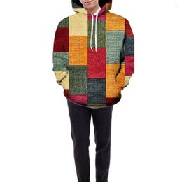 Men's Hoodies Color-blocking Hoodie Geometric Colorblock Hooded Unisex Winter Stylish 3d Print Soft For Women