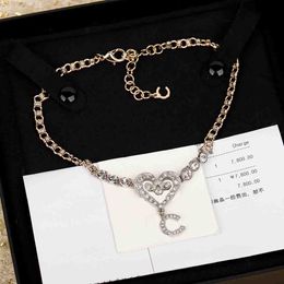 2023 Luxury quality Charm pendant necklace with diamond in 18k gold plated have stamp box PS4627A