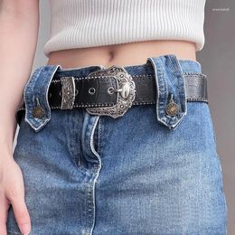 Belts Retro Faux Leather Belt For Women Designer Brand Buckle Waist Strap Female Jeans Dress Trouser Decorative Waistband