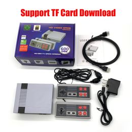 Super Mini Retro Game Console With Dual Controllers Classic HDMI TV Out Home Video Gaming Players Built-in 600 8 Bit Support TF Card Download Games For SFC SNES NES New