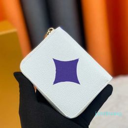 Simple zip wallet Designer wallets for men women card holder White canvas mini clutch Purse key pouch business bank card bag