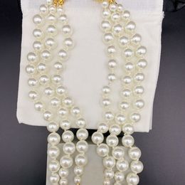 Pendant Necklaces XIAOJINGLING Three Layers High Gloss Pearl Rhinestone Stone Necklace Clavicle Chain Retro Bridal Wedding Jewelry Accessory W0170 231010