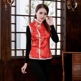 Ethnic Clothing Winter Cotton-padded Tang Dress Vest Female Improved Supermarket Work Clothes Annual Performance Ceremonial