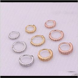 Rings Studs Body Drop Delivery 2021 Puncture Jewelry Real Gold Color Micro Inlaid Zircon Nose Ring Cartilage Earrings Psfqo305I