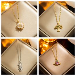 Fashion Luxury 18K Gold Plated Diamond pendant Lip chain necklace rose gold clavicle necklace Jewelry Accessories Gifts no box