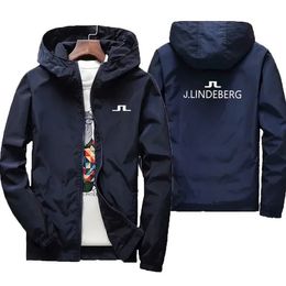 Jaquetas masculinas 2023J Lindeberg Golf Lazer À Prova de Chuva Slim Fit Jaqueta Impermeável Proteção Solar UV Windbreaker S-7XL 231011