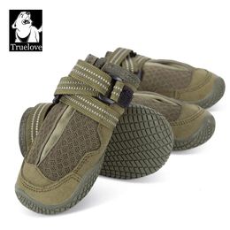 Pet Protective Shoes TRUELOVE Pet Shoes Waterproof Anti-slip for Puppy Medium and Large Dog Protect Pet Feet ArmyGreen Winter Snow 2/4pcs/set YS1891 231011