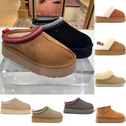 Terlik Tazz Bootics Kadın Kürk Slaytları Klasik Ultra Mini Platform Önyükleme Tasman Slip-On Les Petites Süet Yün Karışımı Konfor Kış Tasarımcı Takunları Katırlar 35-43