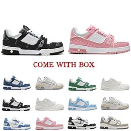 Designer Shoes Men Sneaker Woman Trainer Shoe Leather Sneakers Platform Luxury Embossed Strip Running Fashion Skate Trainers Size 36-45