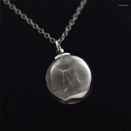 Pendant Necklaces Fashion Creative Dandelion Glowing Necklace For Women Silver Color Glow In The Dark Halloween Jewelry