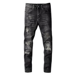 new design mens designer jeans slimleg vintage fold bleached style hole fashion mens jeans slim motorcycle biker causal mens hip h288G