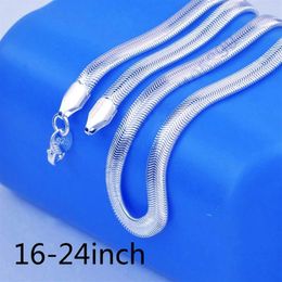 KASANIER 6MM Wide16-24Inch Nice 925 Silver Soft Smooth Snake Men Women Fashion Chain Necklace With Lobster Clasps Set Heavy Jewelr285g