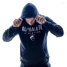 Men's Hoodies Men Gyms Gymnasium ALPHALETE Bodybuilding Workout Fitness Sweatshirt Male Sportswear Hooded Jacket