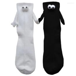 Women Socks Magnetic 3D Holding Hand Couple Cotton Ankle