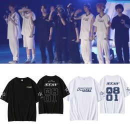 Stray Kids Same T Shirt SKZ 3RD FM Pilot For 5 Star Concert 100% Cotton T-shirt Women Men Kpop Fans Summer Short Sleeve Tee Tops