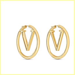 2022 Hoop Earrings Designer Gold Earring for Womens Jewlery Luxury Big Stud Earring with Box Letters L Mens Fashion Hoops for Brid2265