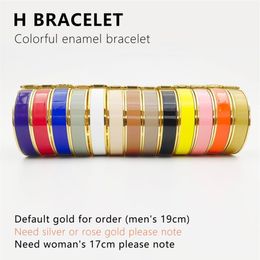 Fashion Horse Bangle womens size 17 Plating 18K Gold Ladies Men's Colour Enamel Jewellery Trend Letter Buckle Titanium Steel Bra271l