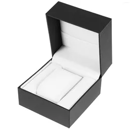 Watch Boxes Storage Box Flipping Jewelry Case Display Cases Black Travel Single Slot Organizer