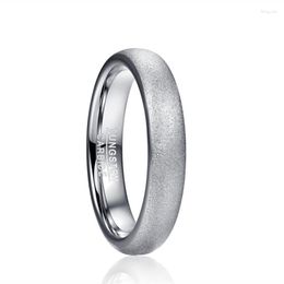 Wedding Rings Fashion Sandblasted Steel Color Dome Tungsten Carbide For Men Anillos Hombre
