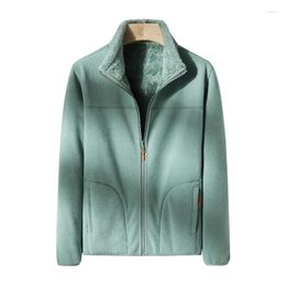 Men's Jackets Autumn Double Sided Wear Jacket Coat Fleece Soft Warmth Zipper Outwear