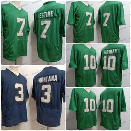 Notre Dame Football Jersey 10 Sam Hartman 7 Audric Estime Joe Montana Navy Green Mens Jersey Stitched New NO NAME