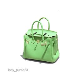 Berkins Pattern Tote Layer Lady Bag Designer Bags Top Top Cowhide Lychee Classic Green Mini Quality Trendy Leather Portable Shoulder T8fq