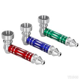 NEW Metal Pipe Multicolor Streaks Herb Pipe Portable Smoking Tool Dry Burning Tobacco Accessories